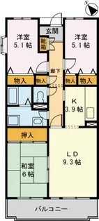 ルミエール高幡【2階】の間取り