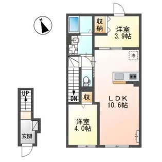 メゾン・ド・アロハ(Maison・de・Aloha)【2階】の間取り