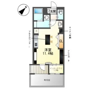 ラ・セルリアン(La Cerulean)【1階】の間取り