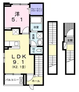 ブリュームⅡ【3階】の間取り
