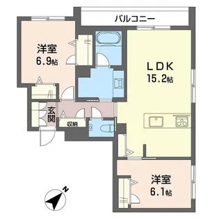 クレスティーク【202号室】の間取り