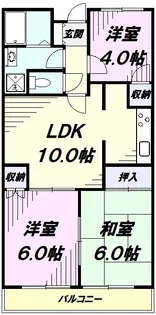 セント東大和【4階】の間取り