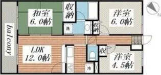 コスモ拝島【4階】の間取り