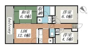 コスモ拝島【4階】の間取り