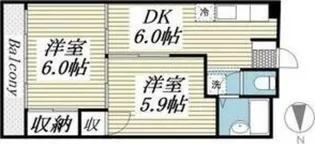 パピヨン渓北【1階】の間取り