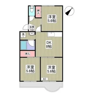旭が丘カサヴェール【1階】の間取り