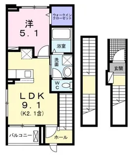 アイビードットオザク【3階】の間取り