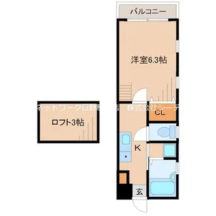 フェビタ国立【205号室】の間取り