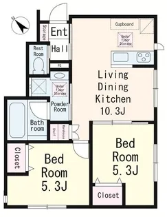 シティパル富士本【1階】の間取り