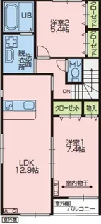 ルミエール国立Ⅰ【2階】の間取り