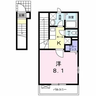 カーサソレイユ 日野【2階】の間取り