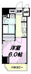 レジディア国立【8階】の間取り