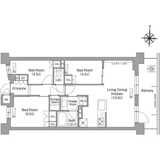 コンフォリア・リヴ八坂富士見【2階】の間取り