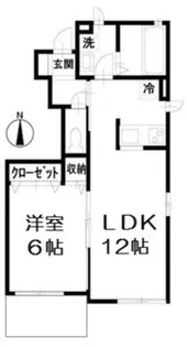 フレシア北町 B【1階】の間取り