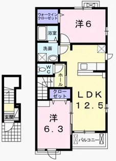 ラ・フィオーレⅡ【2階】の間取り