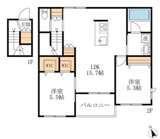 ル・プルニエ【2階】の間取り
