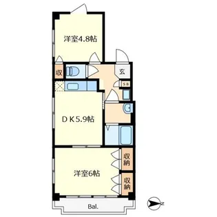 グランメール国立 【5階】の間取り