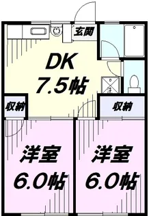 シティハイムシンメイB【1階】の間取り
