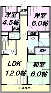 コスモ拝島【5階】の間取り