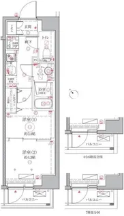 クレイシア立川【8階】の間取り