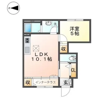 リヴィエール・アンブレ【1階】の間取り