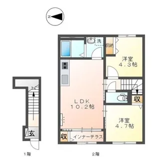 リヴィエール・アンブレ【201号室】の間取り
