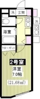 カーサクラウン谷保【104号室】の間取り