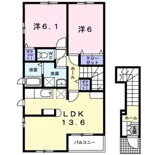 ベル・ル・ジャルダン Ⅲ【2階】の間取り