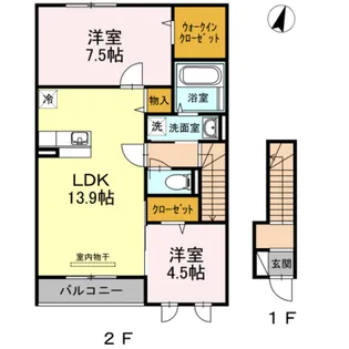 ジュパンスクルート【205号室】の間取り