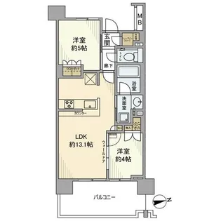 プラウドシティ国立【7階】の間取り