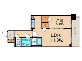S-RESIDENCE日本橋Qualier【13階】の間取り