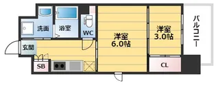リビオメゾン西天満【7階】の間取り