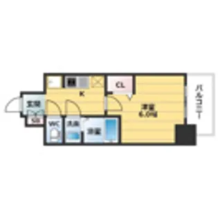 グランカリテ北梅田【2階】の間取り