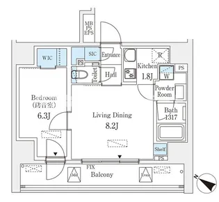 フィシオ飯田橋【4階】の間取り