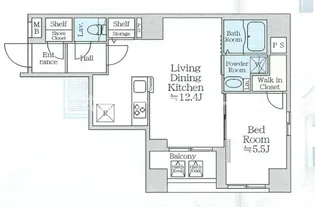 アイルプレミアム月島【8階】の間取り