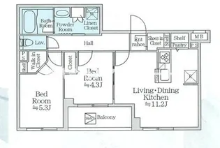 アイルプレミアム月島ドゥーエ【5階】の間取り
