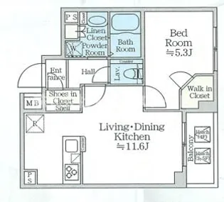 アイルプレミアム月島ドゥーエ【4階】の間取り