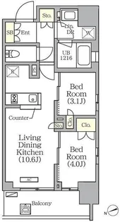 グランエール西日暮里【2階】の間取り