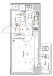 The Log日本橋【8階】の間取り