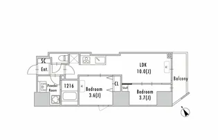 GRAN PASEO蔵前Ⅱ【6階】の間取り