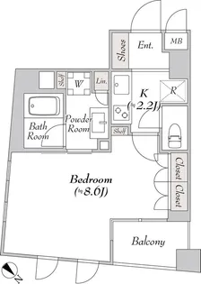 ミリアレジデンス日本橋人形町Ⅱ【10階】の間取り