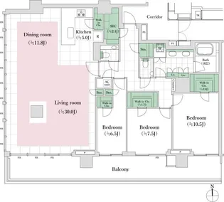 HARUMI FLAG PARK VILLAGE T棟【50階】の間取り