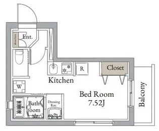 ヴィンテージCITY月島【2階】の間取り