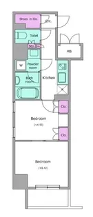 レジディア神田岩本町Ⅱ【11階】の間取り