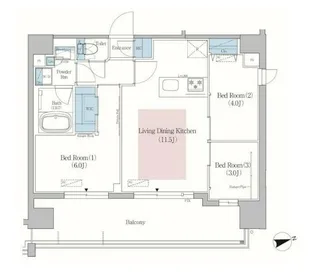 アーバネックス北上野【11階】の間取り