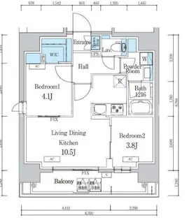デュオフラッツ浅草蔵前【4階】の間取り