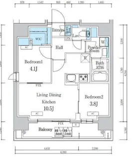 デュオフラッツ浅草蔵前【8階】の間取り