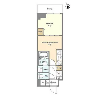 グランカーサ江戸川橋【4階】の間取り