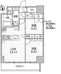 シーズンフラッツ浅草言問通り【7階】の間取り