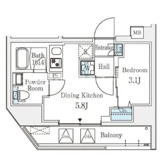 クラリティア文京湯島【1階】の間取り